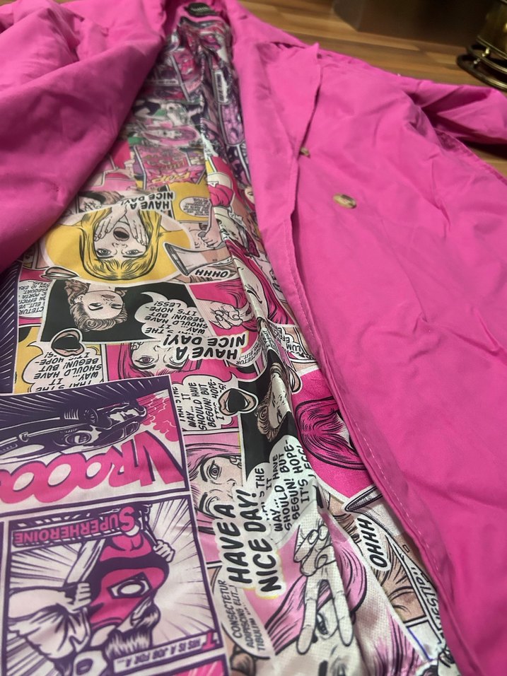 Uzun Pembe Kuşaklı Kadın Trençkot - Görsel 3