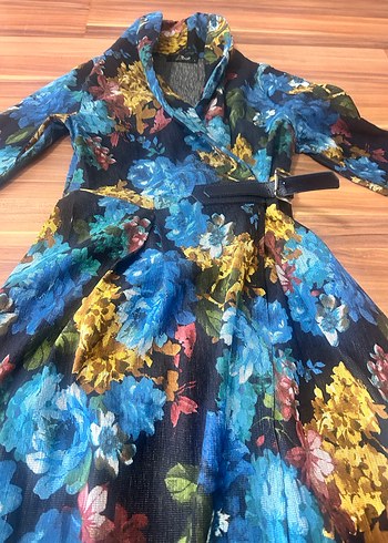 Çiçek Desenli Uzun Kollu Bohem Elbise - Görsel 4