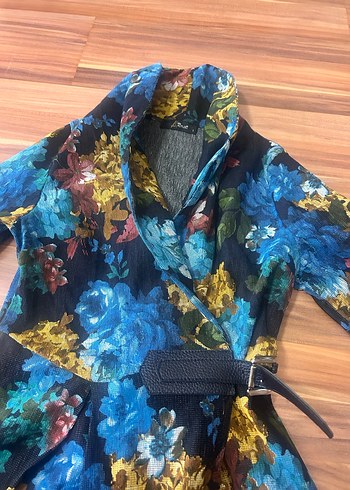 Çiçek Desenli Uzun Kollu Bohem Elbise - Görsel 2