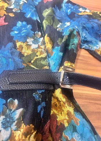 Çiçek Desenli Uzun Kollu Bohem Elbise - Görsel 8