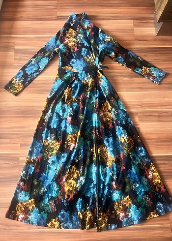 Çiçek Desenli Uzun Kollu Bohem Elbise - Görsel 7