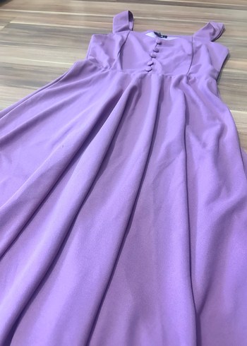 Gül kurusu askılı Kadın Elbise - Görsel 6