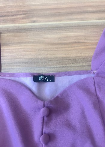 Gül kurusu askılı Kadın Elbise - Görsel 2