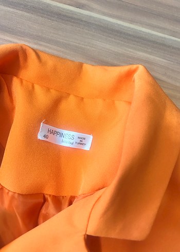 Turuncu Düğmeli Kadın Blazer Ceket - Görsel 2