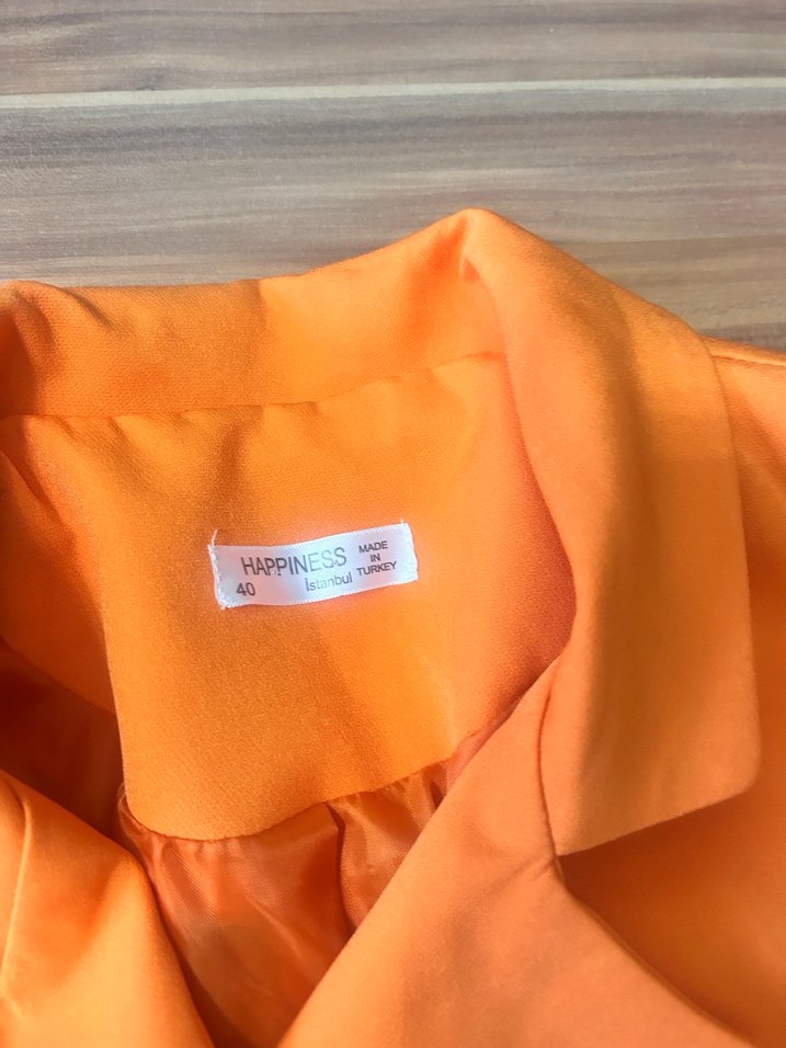 Turuncu Düğmeli Kadın Blazer Ceket - Görsel 5