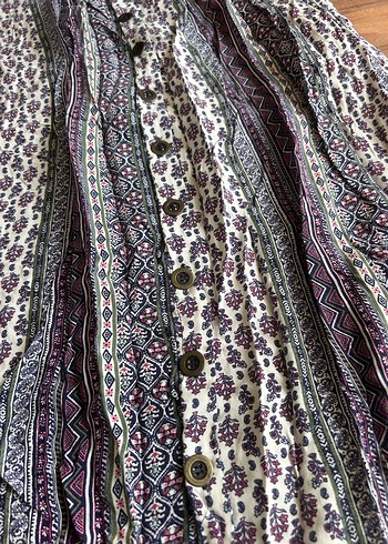 Bohem Çok Renkli Pilili Uzun Etek - Görsel 4