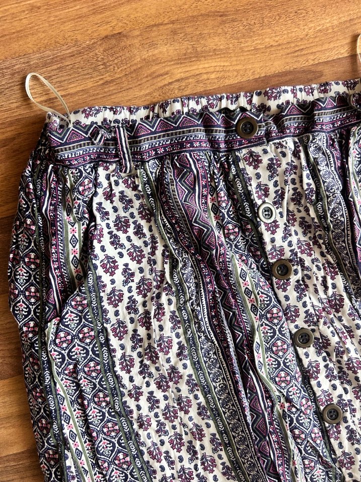 Bohem Çok Renkli Pilili Uzun Etek - Görsel 3