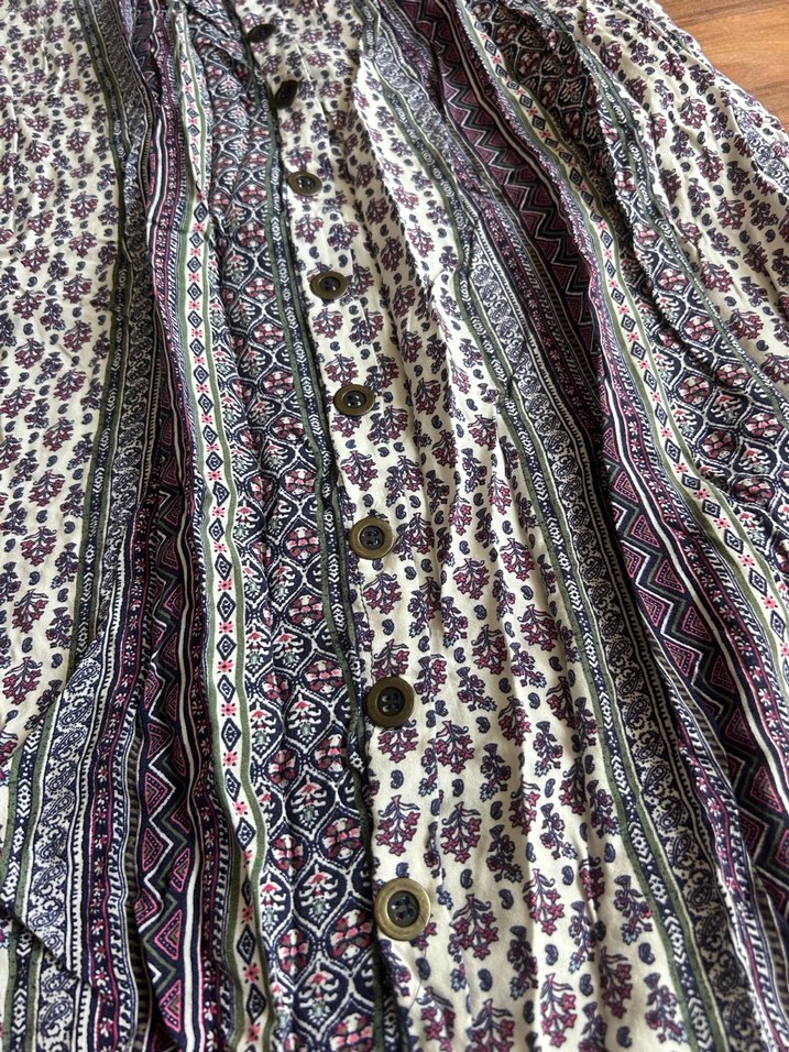 Bohem Çok Renkli Pilili Uzun Etek - Görsel 4