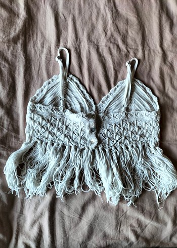 Hippi Örgü Bohem Mini y2k Crop Top - Görsel 2
