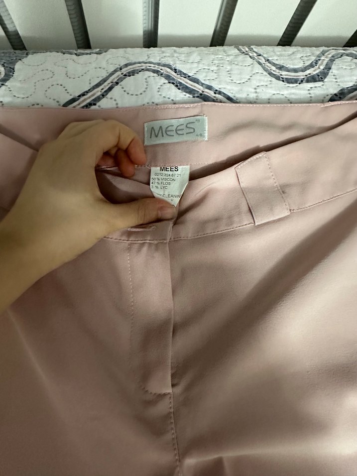 Pudra Pembe Düz Kesim Pantolon kapri — görsel 2/6