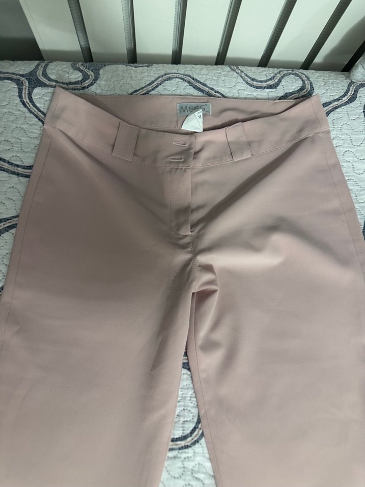 Pudra Pembe Düz Kesim Pantolon kapri — görsel 4/6