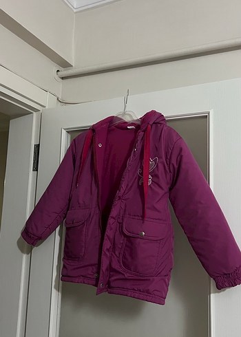 8 Yaş Beden Kız Çocuk Mor Fermuarlı Mont