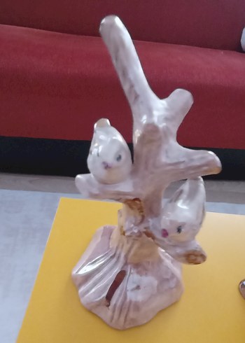 Diğer Bej Kuş Figürlü Seramik Dekor