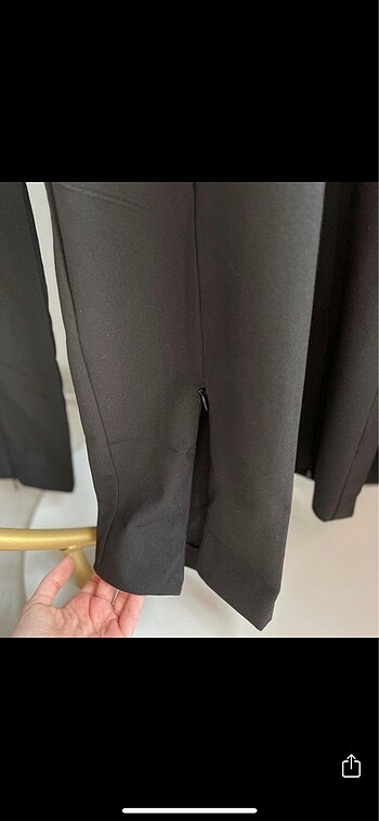 xl Beden siyah Renk PULL&BEAR paça yırtmaçlı kumaş pantolon