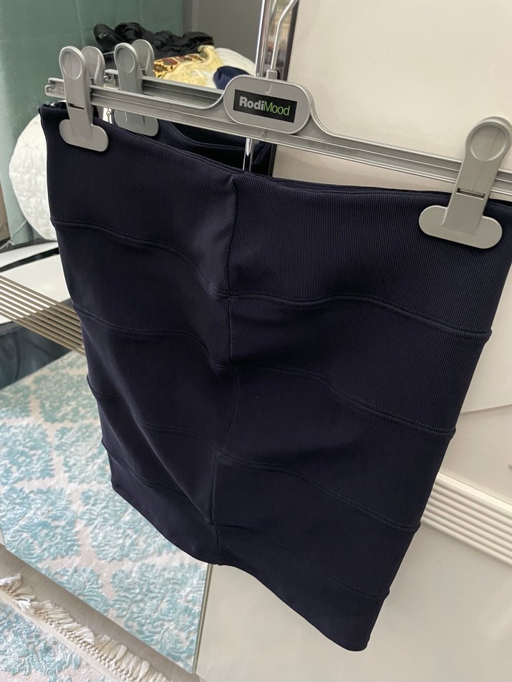 Lacivert Kadın Midi Etek - Görsel 2