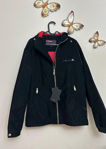 Prada Siyah Fermuarlı Erkek Mont