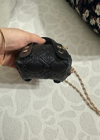 Zincir Detaylı Siyah Deri Biker Kadın Çanta - Görsel 2