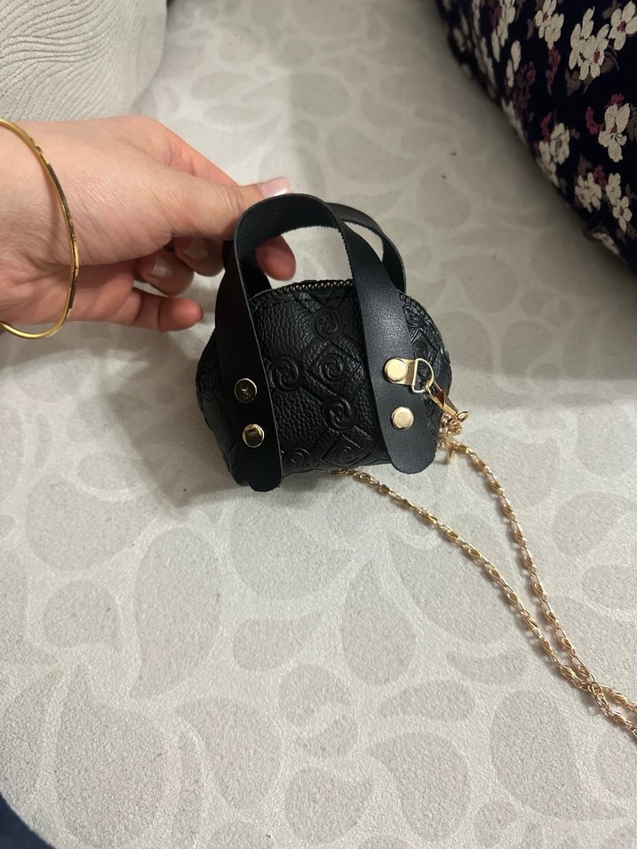 Zincir Detaylı Siyah Deri Biker Kadın Çanta - Görsel 3