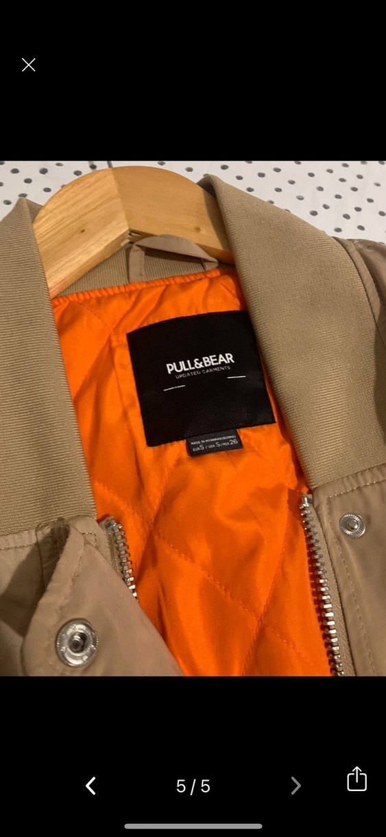 Bej bomber ceket - Görsel 5