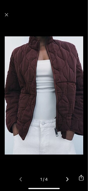 Zara zara bordo kapitone ceket