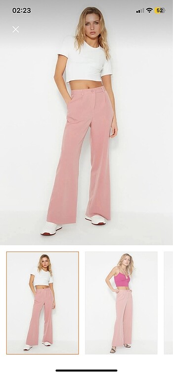 Trendyolmilla toz pembe kumaş pantolon