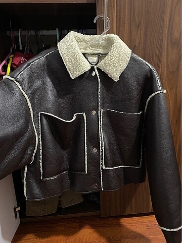 Pull&Bear Suni Kürklü Deri Ceket