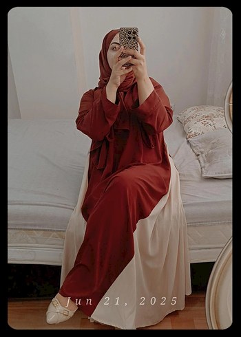 Bordo Bohem Salaş Uzun Elbise