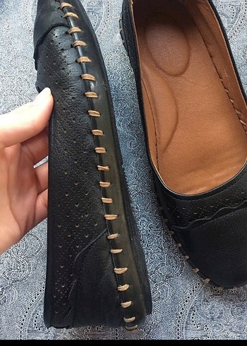 38 Beden Klasik Siyah Dolgu Topuklu Kadın Babet