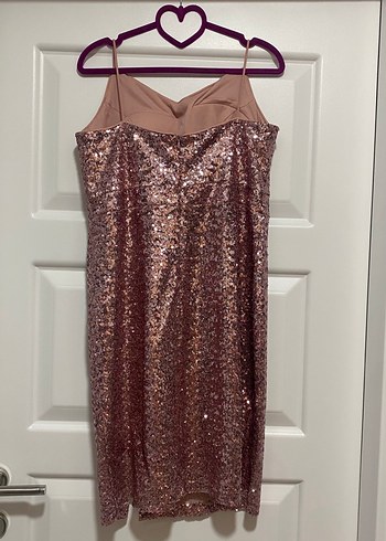 Pullu Pembe Abiye Elbise - Görsel 2