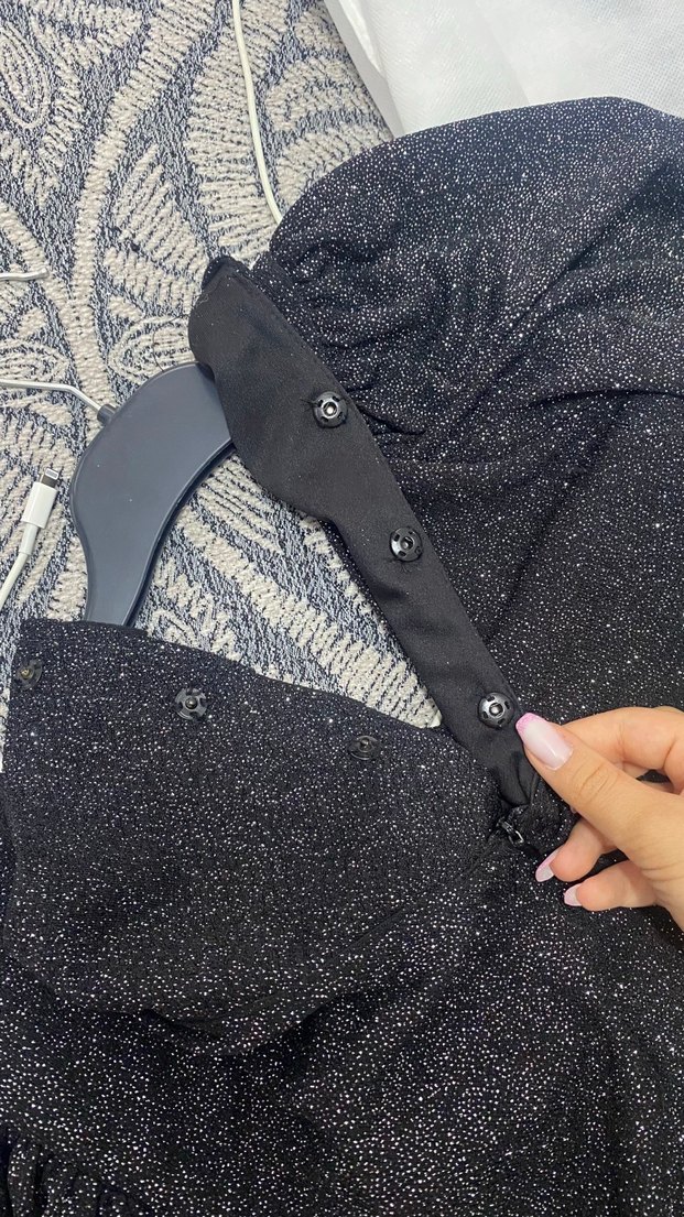 Siyah Uzun Abiye Elbise - Görsel 4