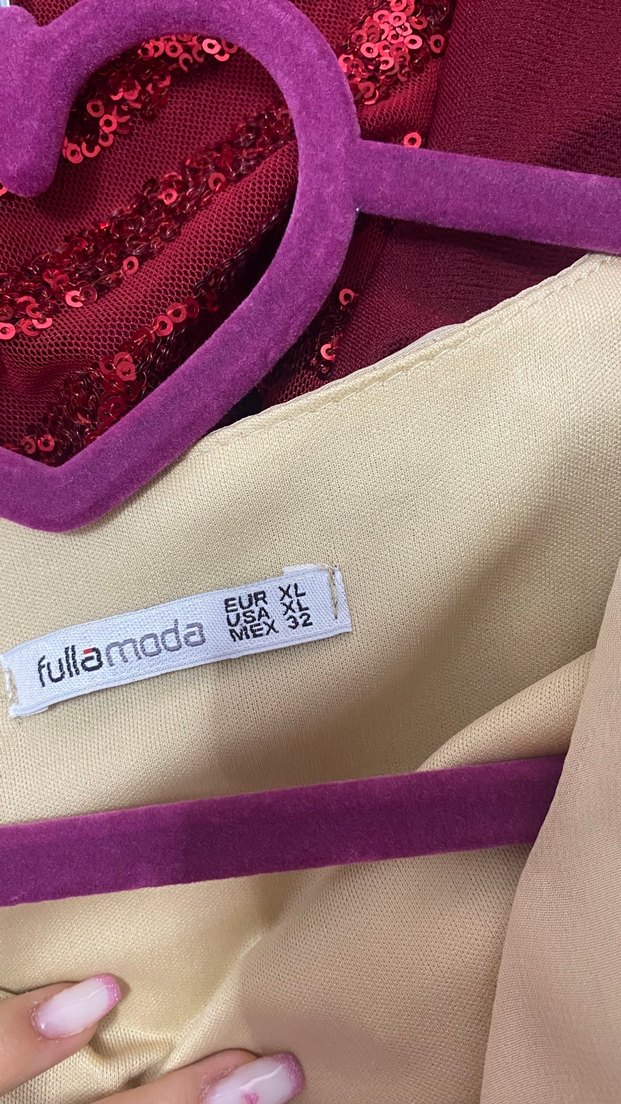 Bej V Yakalı Kadın Elbise - Görsel 3