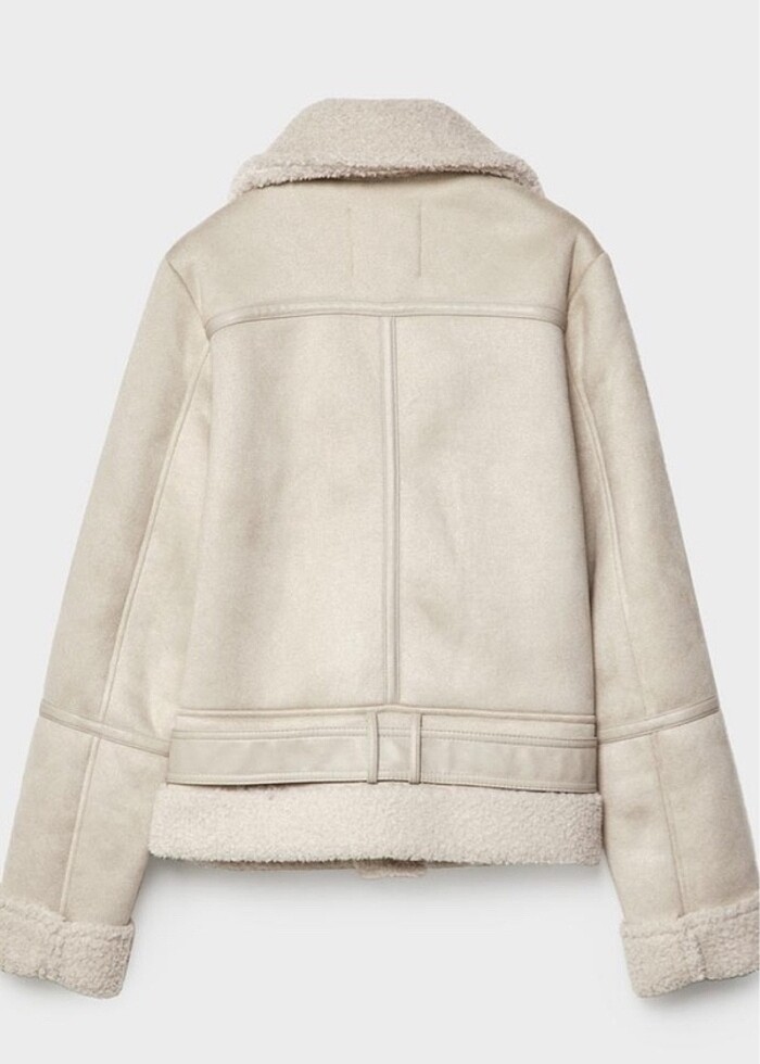 stradivarius kürklü ceket - Görsel 3