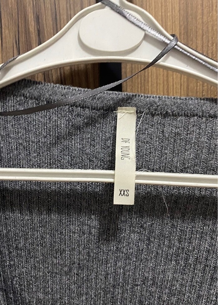 gri triko hırka - Görsel 2