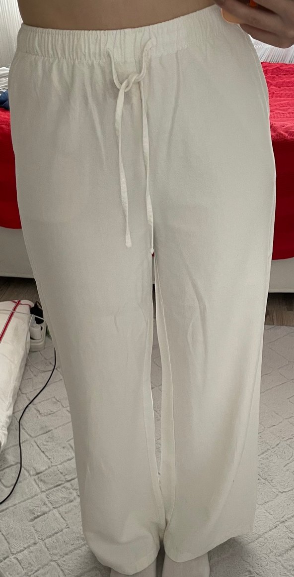 Kadın Beyaz  Pantolon - Görsel 3