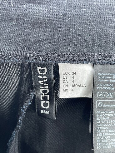 34 Beden siyah Renk H&M Jean / Kot %70 İndirimli.