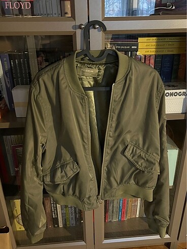 Pull and Bear pull&bear yeşil bomber ceket