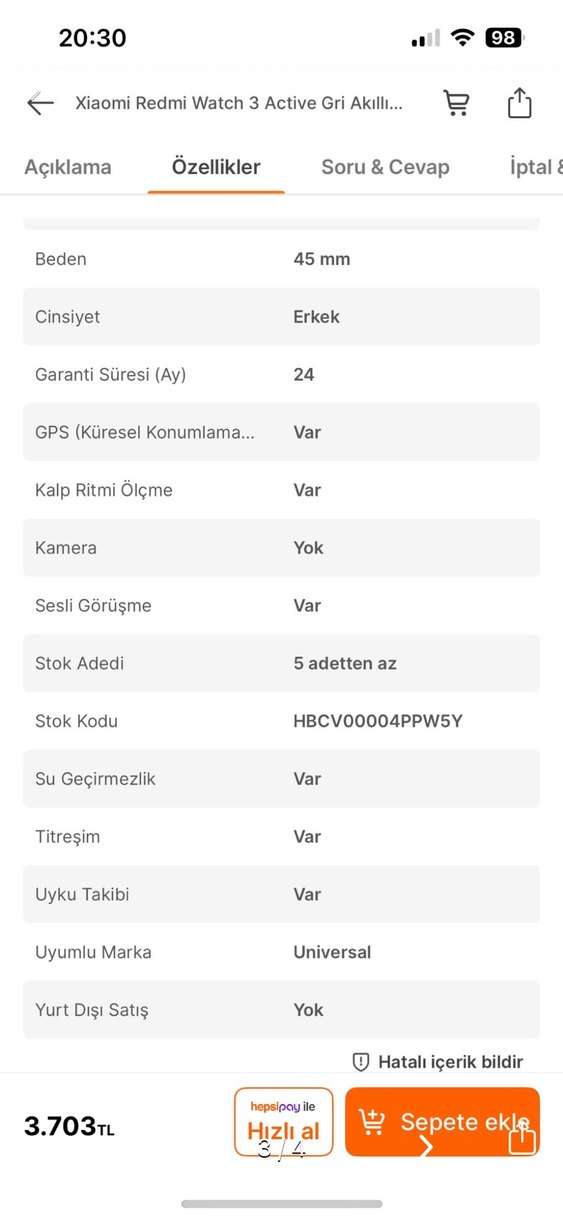 Redmi Watch 3 Active Akıllı Saat - Görsel 3