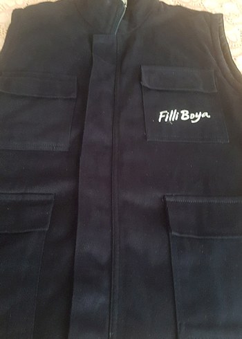 Filli Boya Siyah Fermuarlı Erkek Yelek