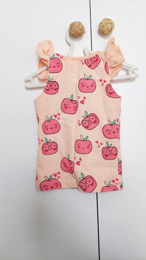 Kız Çocuk Pembe Baskılı Kolsuz Tişört - Görsel 3