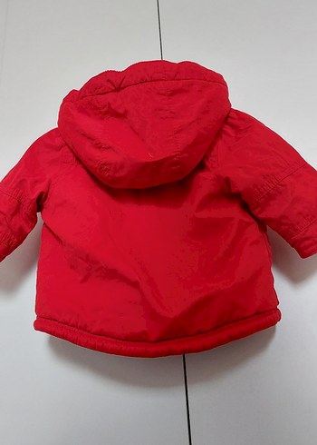 Düğmeli Kırmızı bebek Mont - Görsel 5