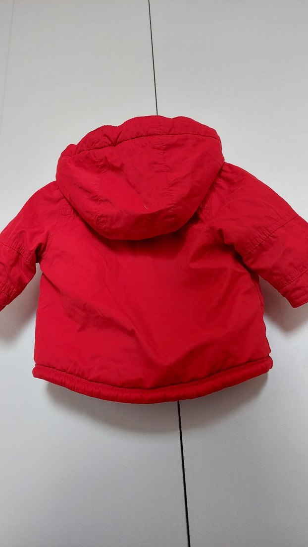 Düğmeli Kırmızı bebek Mont - Görsel 5