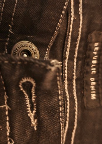 Erkek Siyah Kot Şort - Görsel 3