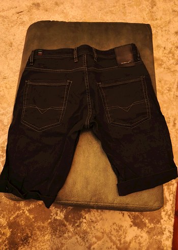 Erkek Siyah Kot Şort - Görsel 5