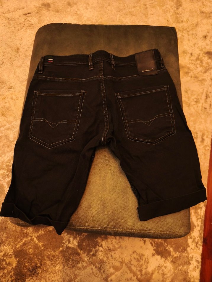 Erkek Siyah Kot Şort - Görsel 5