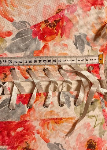 Çiçek Desenli önden Bağcıklı korse - Görsel 6