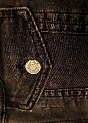 Pull&Bear Koyu Gri Denim Ceket Düğmeli - Görsel 6