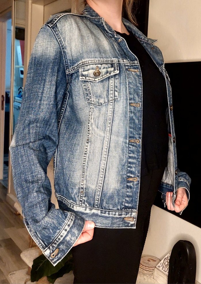 Mavi Jeans Düğmeli %100 Pamuk Denim Ceket - Görsel 4