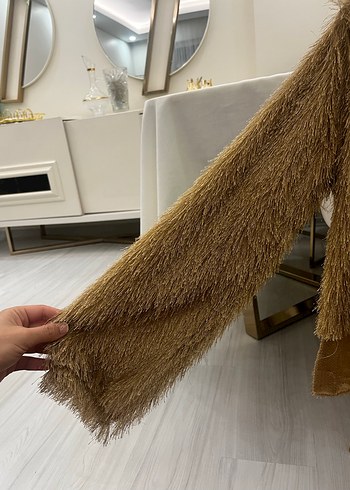 Gold Kürklü Bohem Kadın Kazak - Görsel 2