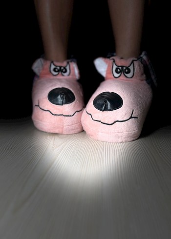 Pembe Peluş Yüksek Topuklu Kadın Terlik - Görsel 2