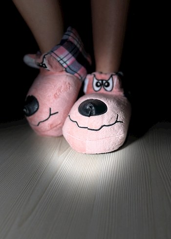 Pembe Peluş Yüksek Topuklu Kadın Terlik - Görsel 3